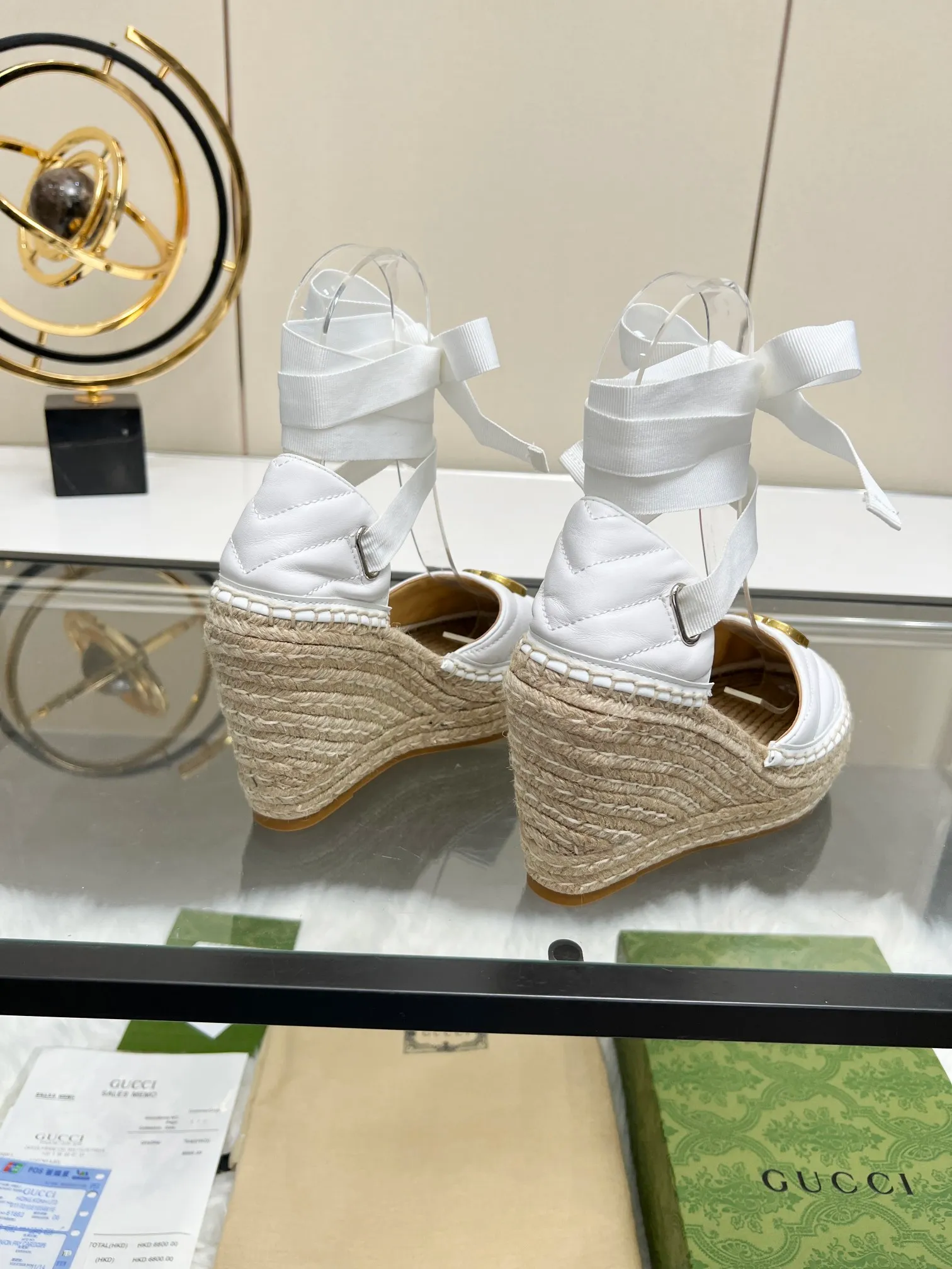 👟👟Ex-factory price 440👟👟 GUCCI wedge fisherman sandals, thick-soled straw, high-end quality, fabric: double G fabric, electric embroidery, lining: mixed sheepskin lining, yardage: 35 ~ 42, color: light blue. Dear new and old customers, the picture has been updated, please transfer the image to change. The upgraded version of the wedge heel currently has more than 40 colors. Transfer the image and sell it.